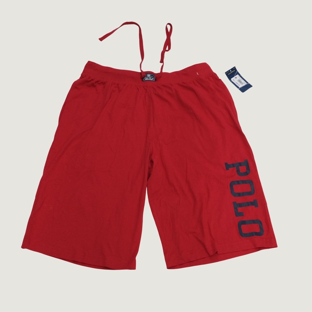 Polo Ralph Lauren Sleep Shorts Mens Red Graphic Logo Sporty 1XT Pajama